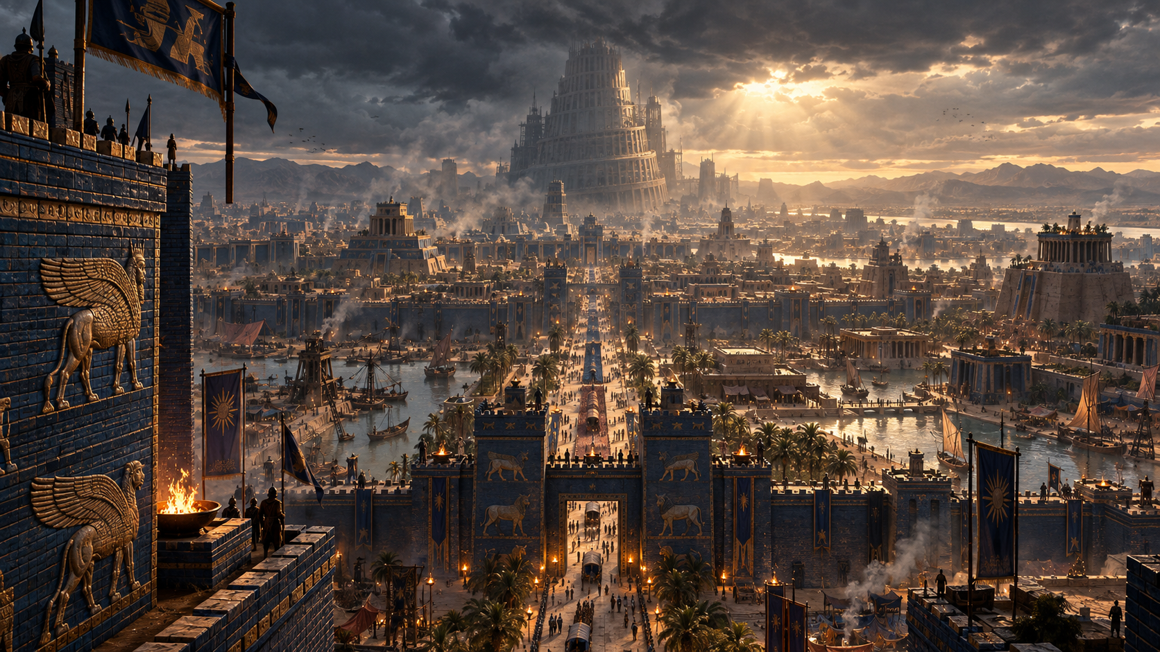 The capital, its canals and central processional road