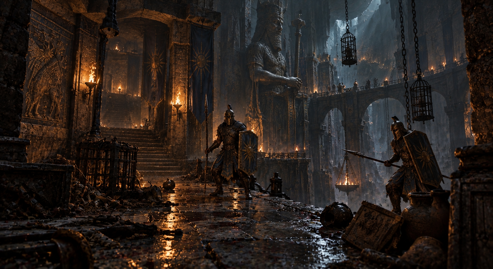 The guarded palace depths beneath Babel