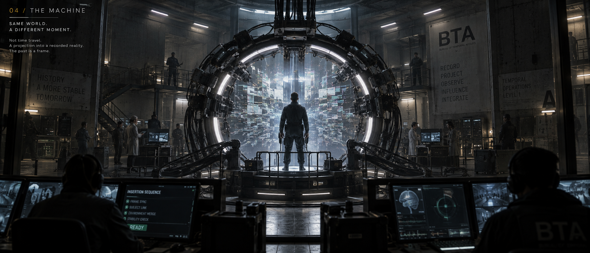 An operative prepared for projection inside the shadow temporal machine
