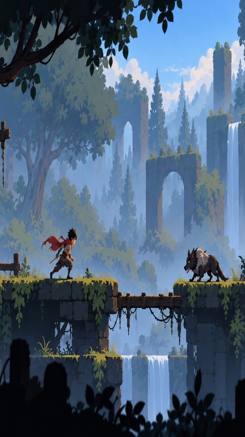 The boy facing mutated wolves inside the Howling Wood