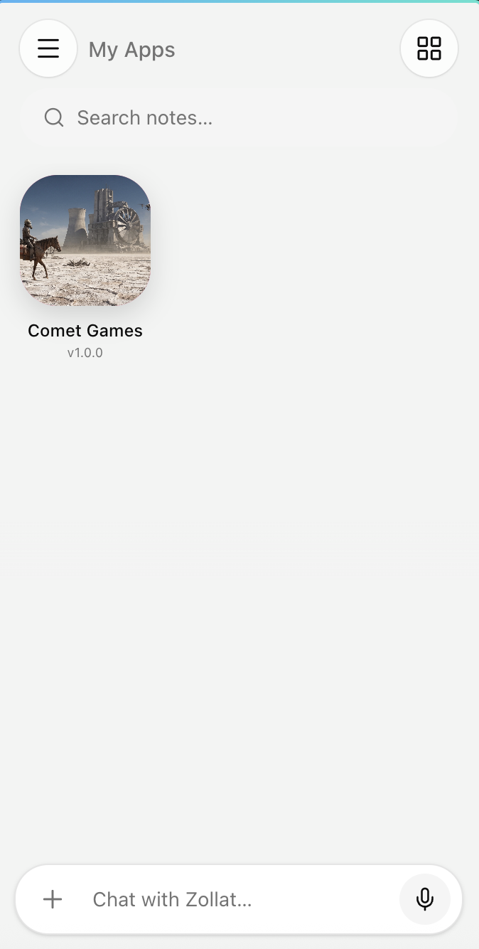 Installed Zollat apps