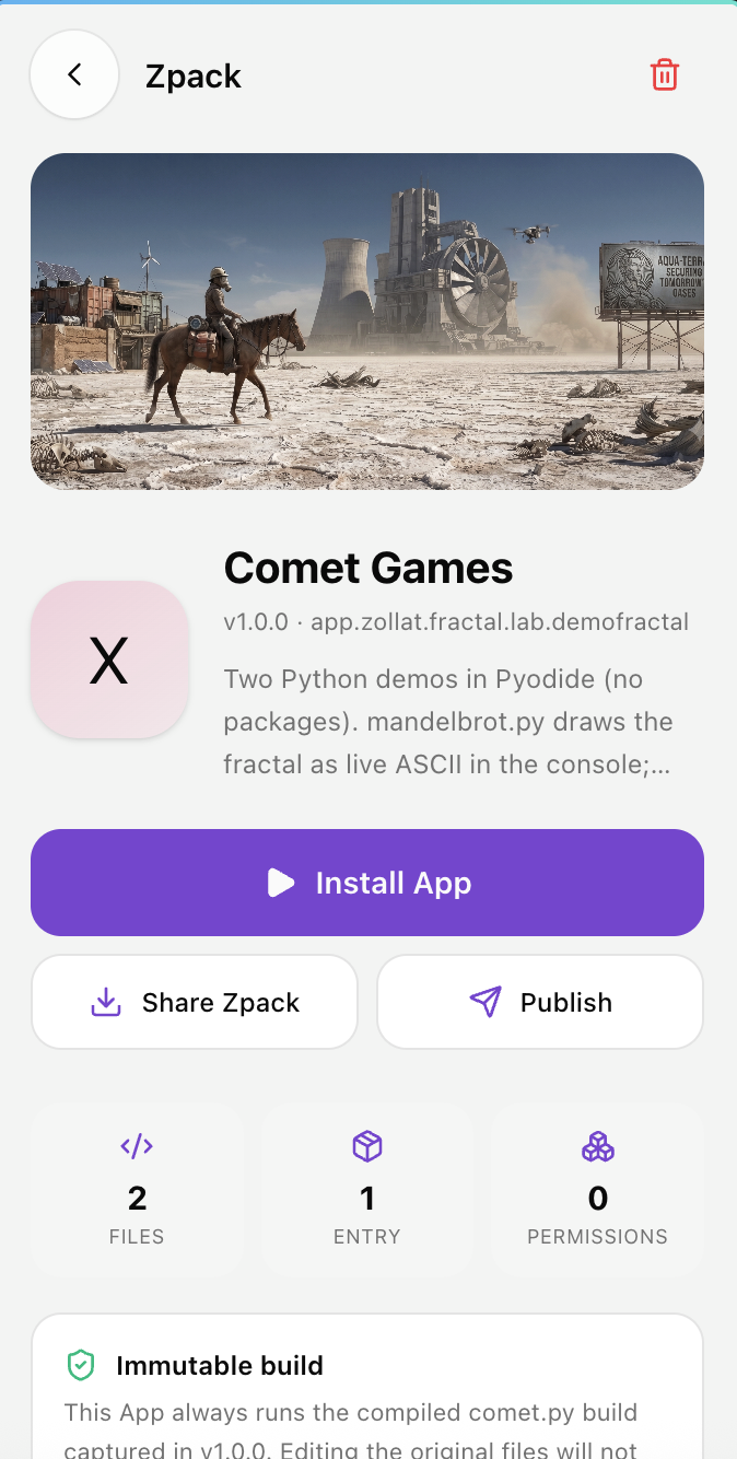 Install and share a Zpack